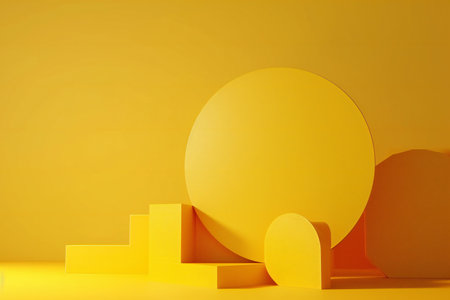 Abstract minimal scene with geometrical forms.の素材