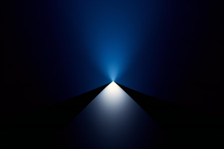 illustration of a dark corridor with light coming from the endの素材
