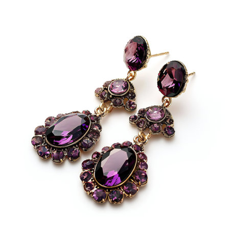 jewelry brooch with precious stones isolated on white background.の素材