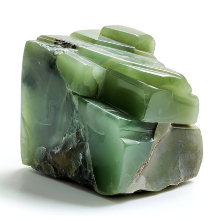 green tourmaline isolated on the white background. studio shot.の素材