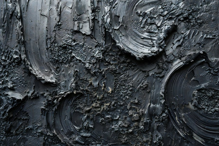 Texture of black oil paint as background, closeup. Cosmetic productsの素材