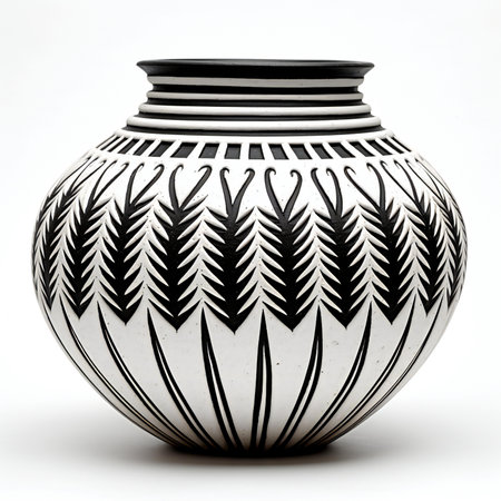 Ceramic vase on white background.の素材