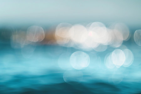abstract bokeh background of blue sea and sky. Soft focusの素材