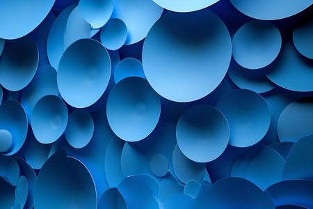 Blue abstract background with circles.の素材