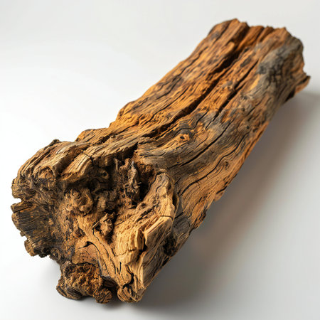 Wooden log on a white background.の素材
