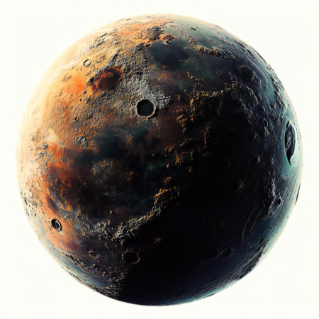 Planet Mars isolated on white backgroundの素材