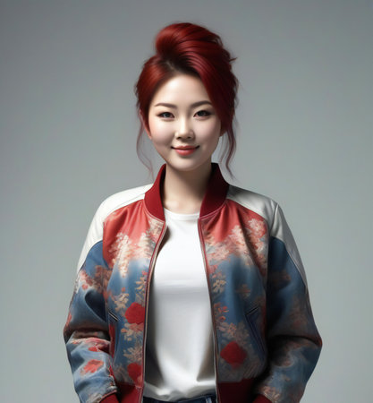 Portrait of a beautiful young asian woman wearing a kimonoの素材