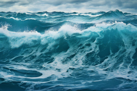 Waves in the sea as a background. Toned image.の素材