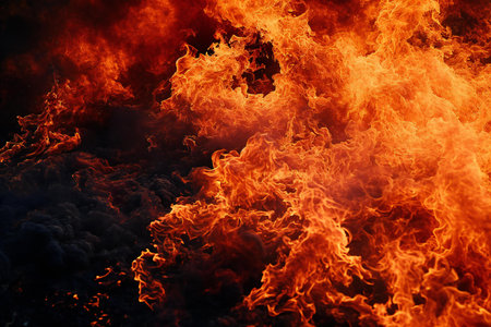 blaze fire flame texture background - close up of fire flames backgroundの素材