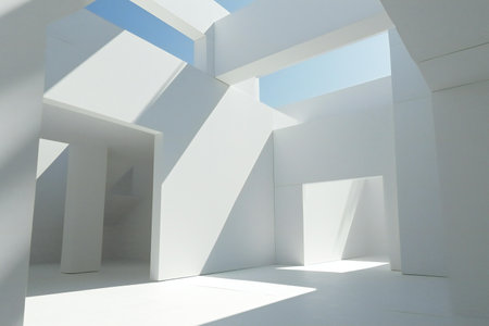 Abstract modern architecture background, empty open space interior.の素材