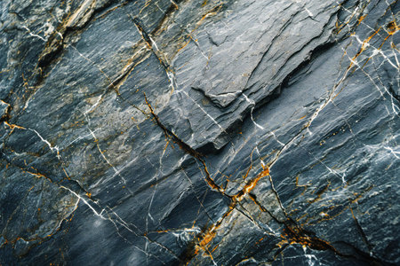 Black stone texture background. Abstract background of natural stone with cracks and scratches.の素材