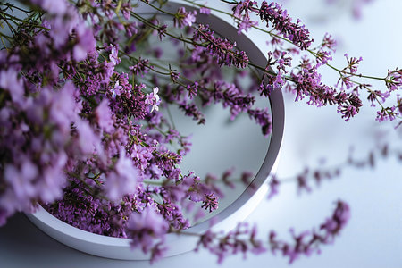 Bouquet of lilac in a vase on a white backgroundの素材