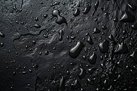 Water drops on a black background. Water drops on a black background.の素材