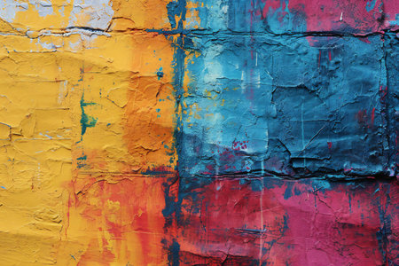 Colorful abstract background painted on a concrete wall. Fragment.の素材