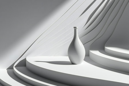 White vase on a white backgroundの素材