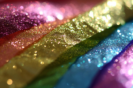 Abstract background of multicolored sparkles and bokeh.の素材