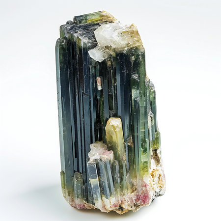 Emerald chalcedony quartz semigem geological mineral isolatedの素材