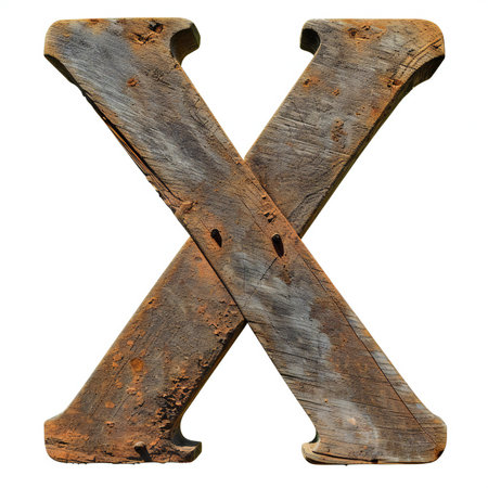 Wooden letter X uppercase.の素材