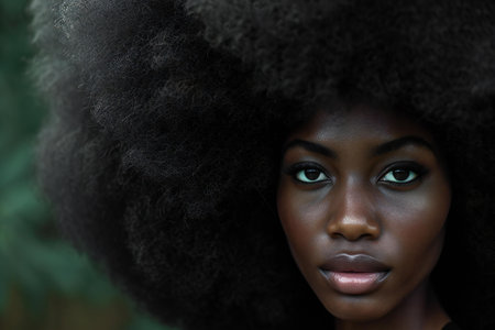 Beautiful african american woman with afro hairstyle.の素材