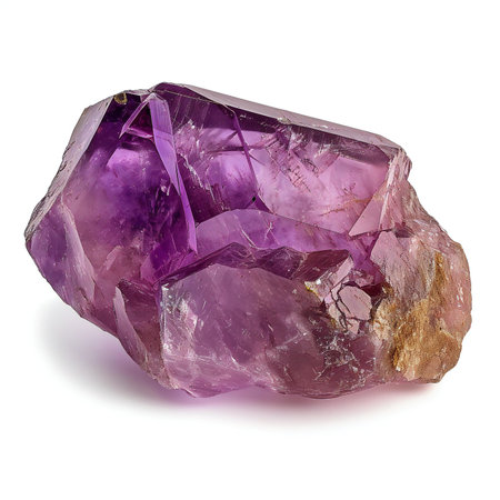 amethyst crystal isolated on white backgroundの素材