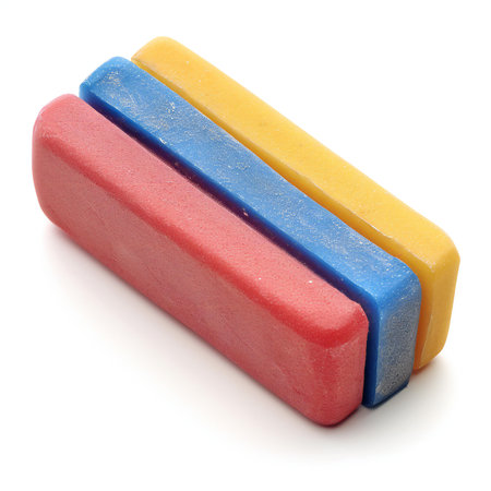 Colorful plasticine crayons isolated on white background cutoutの素材