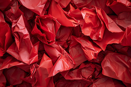 Red crumpled paper background. Red crumpled paper background.の素材