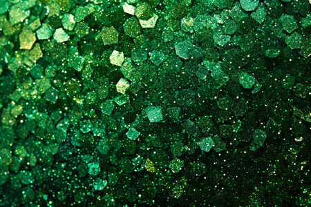 Green glitter texture christmas abstract background. Close up of green glitter texture.の素材