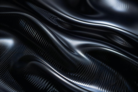 Closeup detail of black metallic texture background.の素材
