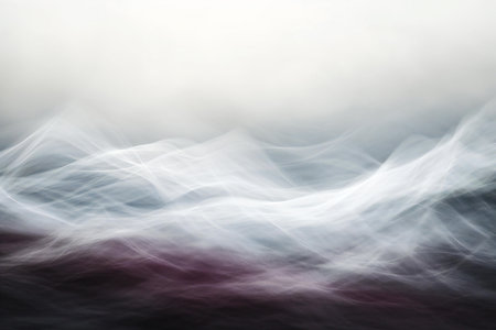 abstract background with white and purple smoke on a black background.の素材