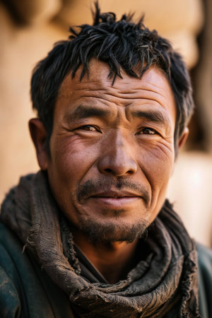 Portrait of an unidentified Nepali manの素材