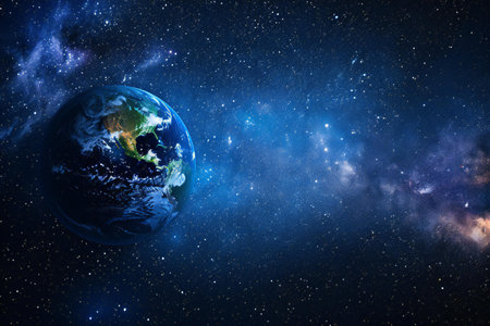 Planet Earth in space.の素材
