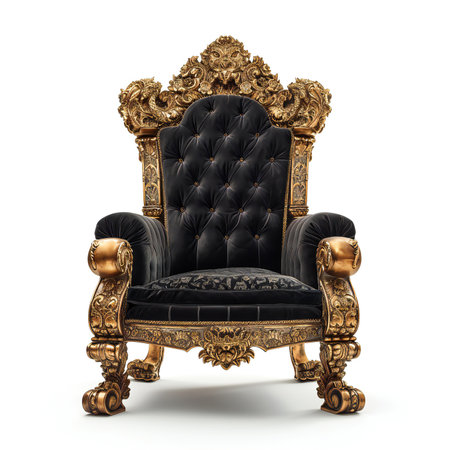 Luxury royal armchair isolated on white backgroundの素材