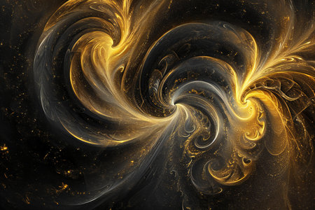 Abstract fractal. Fractal art background for creative design. Decoration for wallpaper, desktop, poster, cover booklet. Print for clothes, t-shirt. Creative illustration for designの素材