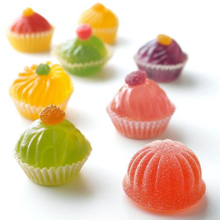 Colorful japanese confectionery on a white background.の素材
