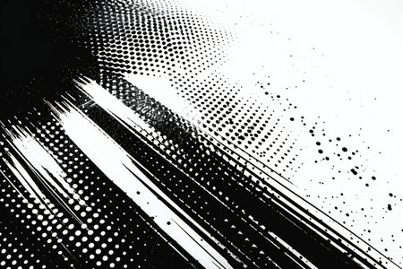 abstract black and white background texture with grunge brushstrokesの素材