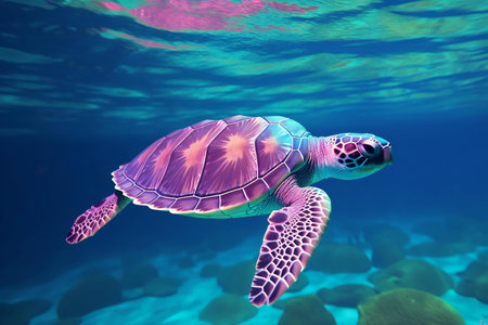 Hawaiian Green Sea Turtle (Eretmochelys imbricata)の素材