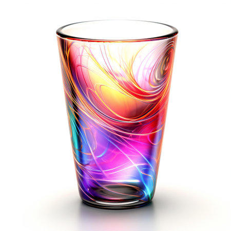 Colorful glass isolated on white background.の素材