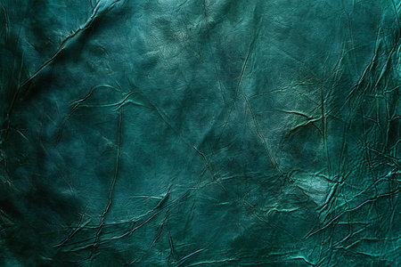 Texture of green leather as background, close-up. Studio photographyの素材
