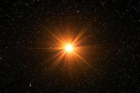 star with lens flare and bokeh effect made in softwareの素材
