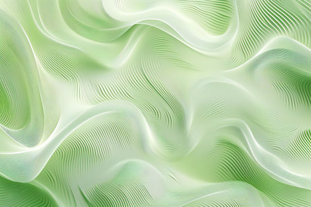 abstract green wavy background with smooth lines and waves in itの素材