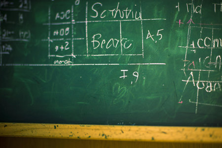 Blackboard with mathematical formulas. Education concept. Back to school.の素材