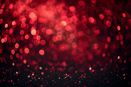 Abstract red bokeh background. Christmas and New Year concept.の素材