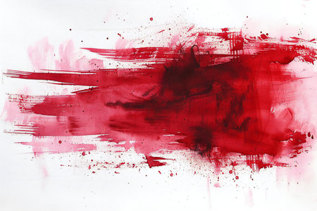 Abstract watercolor painted background. Red, black and white colors.の素材