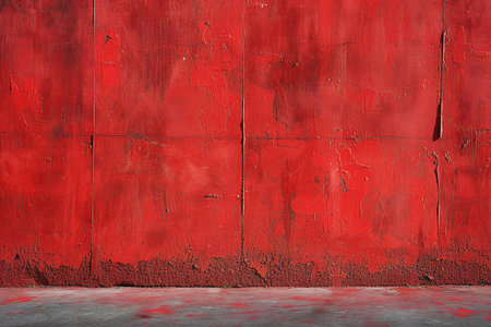 old grunge wall with red paint. background and texture for designの素材