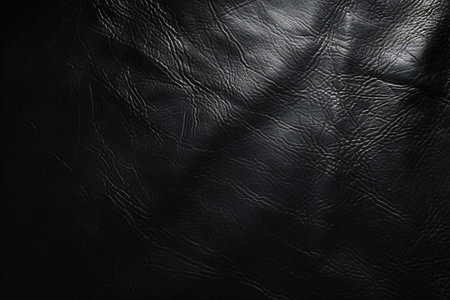 Black leather texture background. Close up of black leather texture background.の素材