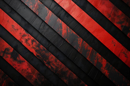Red and black metal background with stripes.の素材
