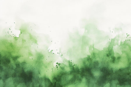 Abstract green watercolor painted background. Texture paper. Digital art painting.の素材