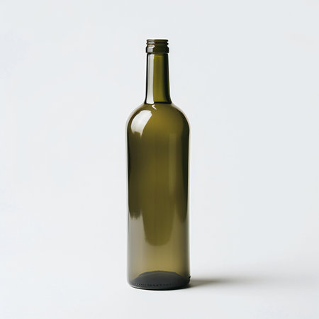 Empty wine bottle isolated on white background.の素材