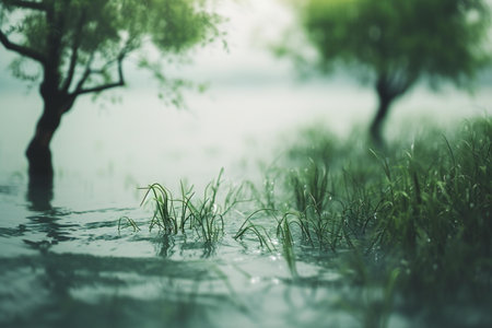 Rice field in the morning,Thailand. (Selective focus)の素材