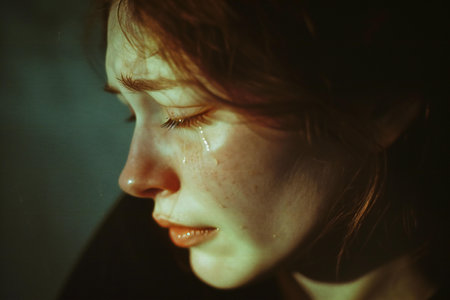 Portrait of a young girl with freckles on her faceの素材